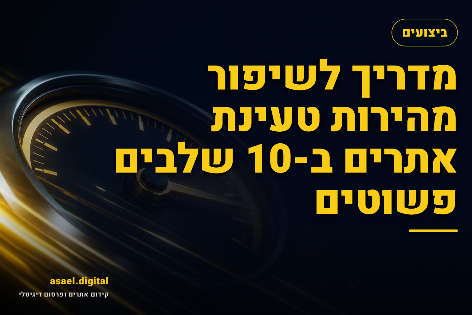 מדריך לשיפור מהירות טעינת אתרים ב-10 שלבים פשוטים