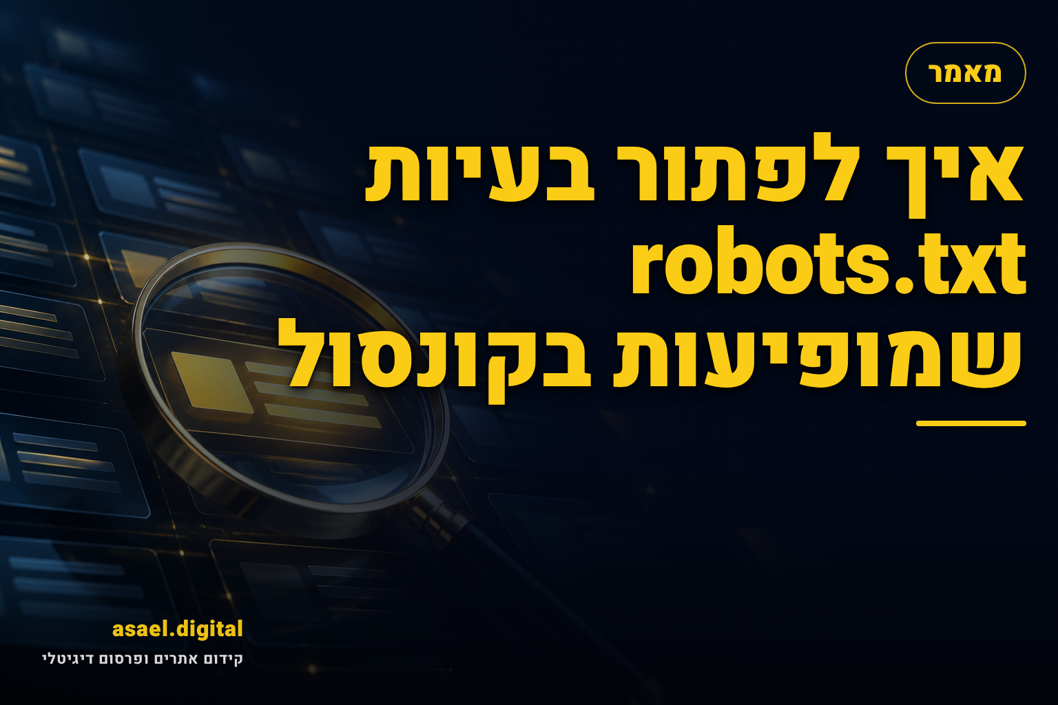 איך לפתור בעיות robots.txt שמופיעות בקונסול