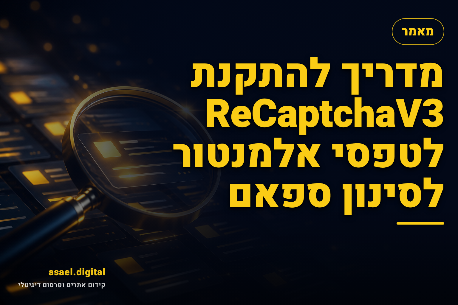 מדריך להתקנת ReCaptchaV3 לטפסי אלמנטור לסינון ספאם