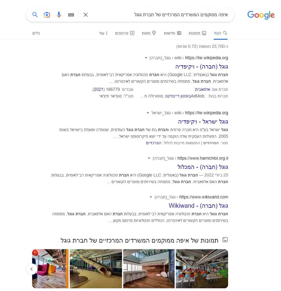 צילום מסך מגוגל