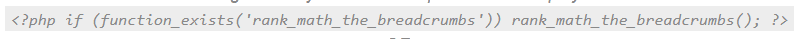 breadcrumbs code - rank math