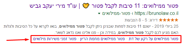 תוכן עניינים לשיפור CTR