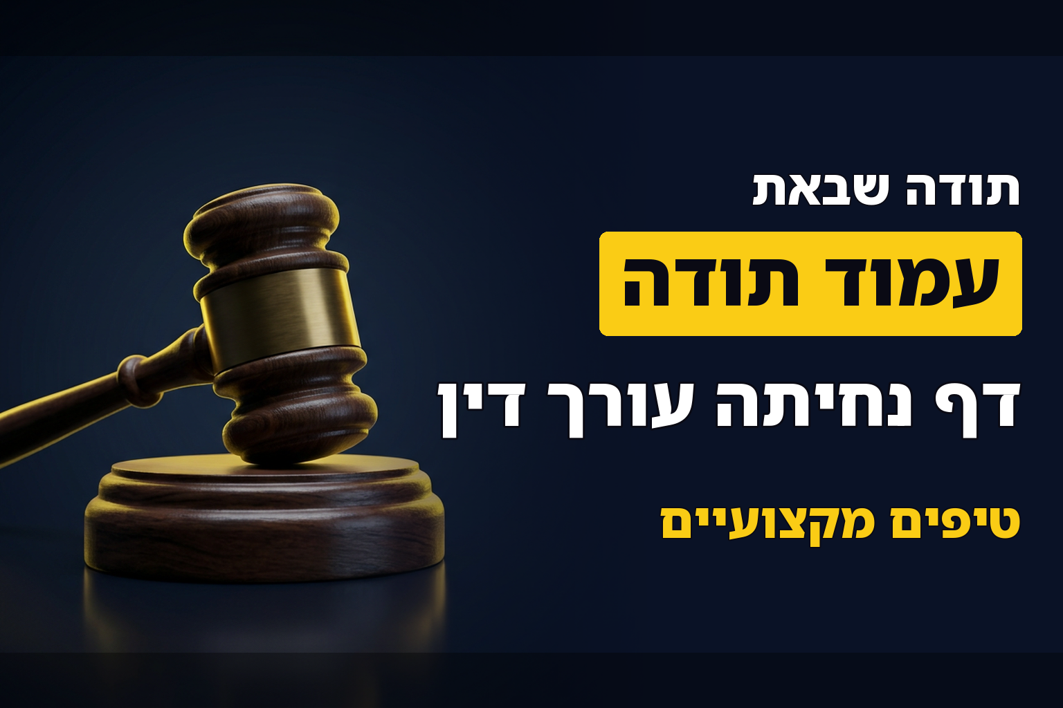 עמוד תודה – דף נחיתה עורך דין